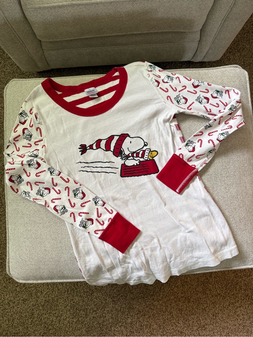 Women’s Peanuts Red & White Striped Pajama Top